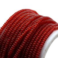 Grânulos de ágata vermelha natural, Ágata vermelha, ábaco, polido, DIY, vermelho, 2x4mm, vendido para 15.35 inchaltura Strand