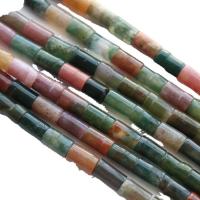 Natural Indian Agate Beads, Column, polished, DIY, mixed colors, 5x8mm, Sold Per 15.35 Inch Strand