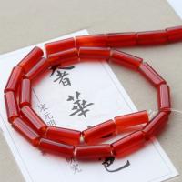 Natural Red Agate Beads Column DIY red Sold Per 15.35 Inch Strand