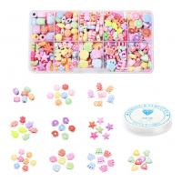 Mixed Acrylic Beads, with Crystal Thread, DIY, mixed colors, 130x68x21mm, 326PCs/Box, Sold By Box