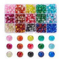 Crackle Glass Beads, stoving varnish, DIY, mixed colors, 170x100x25mm, 450PCs/Box, Sold By Box