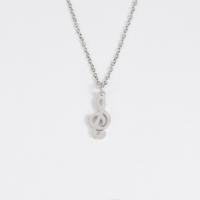 Stainless Steel Jewelry Necklace Music Note plated fashion jewelry Length 17.72 Inch Sold By PC