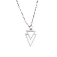 Stainless Steel Jewelry Necklace Triangle plated fashion jewelry Length 17.72 Inch Sold By PC