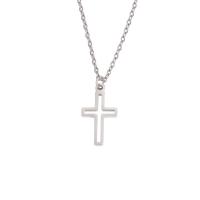 Edelstahl Schmuck Halskette, Kreuz, plattiert, Modeschmuck, keine, 11x19.50mm, Länge:17.72 ZollInch, verkauft von PC