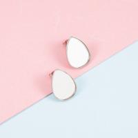Stainless Steel Earring Stud Component, Teardrop, plated, DIY, more colors for choice, 14.50x19.30mm, Sold By Pair