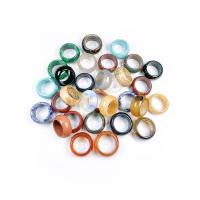 Gemstone Finger Ring, misto de pedras semi-preciosas, Rosca, Diâmetro interno diferente para escolha & materiais diferentes para a escolha & unissex, Mais cores pare escolha, 12mm, vendido por PC
