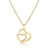 Stainless Steel Jewelry Necklace, Heart, plated, oval chain & for woman & hollow, more colors for choice, 20x20mm, Length:Approx 17.7 Inch, Sold By PC