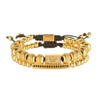 Cubic Zirconia Micro Pave Brass Bracelet, Crown, plated, adjustable & micro pave cubic zirconia & for man, more colors for choice, nickel, lead & cadmium free, 32mm, 8mm, 4mm, Length:Approx 7-10.2 Inch, Sold By PC