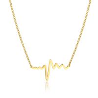 Stainless Steel Jewelry Necklace Electrocardiographic plated oval chain & for woman Length Approx 17.7 Inch Sold By PC