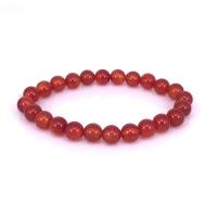 Red Agate Bracelets with Elastic Thread Round elastic & Unisex Length Approx 7.5 Inch Sold By PC