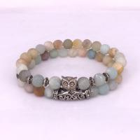 Gemstone Bracelets with Elastic Thread Owl 2 pieces & for woman 8mm Length Approx 7.5 Inch Sold By Set