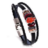 Cowhide Bracelet, with PU Leather & Wood & Copper Coated Plastic & Iron & Tibetan Style, handmade, Unisex & different styles for choice, Sold By PC