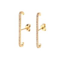 Cubic Zirconia Micro Pave Brass Earring, gold color plated, micro pave cubic zirconia & for woman, nickel, lead & cadmium free, 2x27mm, Sold By Pair