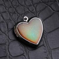 Fashion Locket Pendants, Tibetan Style, Heart, plated, change their color according to the temperature & enamel, mixed colors, 25x22mm, 10PCs/Bag, Sold By Bag