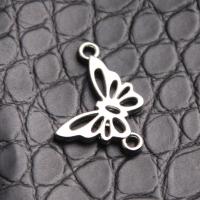 Tibetan Style Connector, Butterfly, plated, silver color, 24x20mm, 10PCs/Bag, Sold By Bag