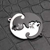 Zinc Alloy Couple Pendant Cat plated mixed colors Sold By Bag