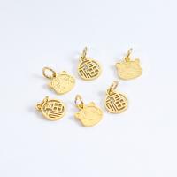 Stainless Steel Pendants, plated, golden, 5PCs/Bag, Sold By Bag