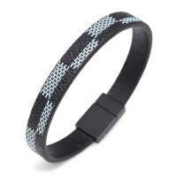 cuir PU bracelet ordinaire, pour homme, plus de couleurs à choisir, Longueur:21 cm, Vendu par PC
