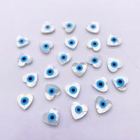 Fashion Evil Eye Jewelry Beads, Shell, Heart, DIY & enamel, mixed colors, 10mm, Sold By PC