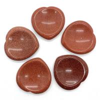 Goldstone Thumb Worry Stone Heart reddish orange Sold By PC