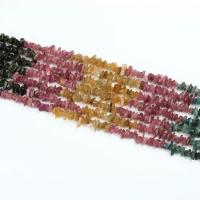 Edelstein-Span, Turmalin, Bruchstück, DIY, gemischte Farben, 5-7mm, verkauft per 40 cm Strang