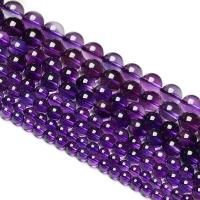 Natural Amethyst Beads, Round, DIY, purple, Sold Per 38 cm Strand