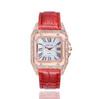Women Wrist Watch, Tibetan Style, with Glass & Stainless Steel, for woman & with rhinestone, more colors for choice, 210mm,38x11mm, Sold By PC