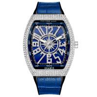 Reloj de Pulsera para Hombre, acero inoxidable, con Cuero de PU & Vidrio & aleación de zinc, con diamantes de imitación, más colores para la opción, 50x15mm, Vendido por UD