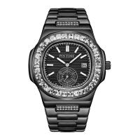 Reloj de Pulsera para Hombre, acero inoxidable, con Vidrio & aleación de zinc, impermeable & con diamantes de imitación, más colores para la opción, 40.50x10mm, Vendido por UD