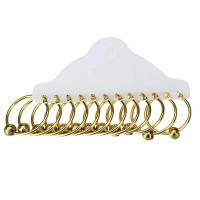 Stainless Steel Hoop Earring, Round, gold color plated, 6 pieces & fashion jewelry & detachable & for woman, golden, 29x31x2mm, 6Pairs/Set, Sold By Set