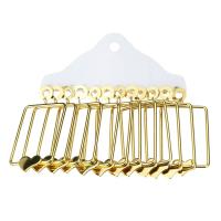 Stainless Steel Drop Earring, Rectangle, gold color plated, 6 pieces & fashion jewelry & for woman, golden, 65x32x57mm, 6Pairs/Set, Sold By Set
