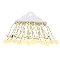 Stainless Steel Drop Earring, gold color plated, 6 pieces & fashion jewelry & for woman & with rhinestone, golden, 81mm, 6Pairs/Set, Sold By Set
