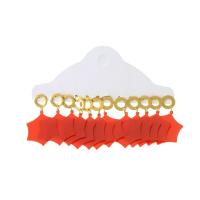 Edelstahl Tropfen Ohrring, mit Acryl, goldfarben plattiert, 6 Stück & Modeschmuck & für Frau, rot, 41mm, 6PaarePärchen/setzen, verkauft von setzen