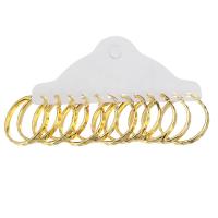 Stainless Steel Hoop Earring, Round, gold color plated, 6 pieces & fashion jewelry & for woman, golden, 4x32x30mm, 6Pairs/Set, Sold By Set