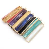 Gemstone Pendants Jewelry, with Brass, Rectangle, gold color plated, fashion jewelry & different materials for choice, more colors for choice, 10x60mm, Sold By PC