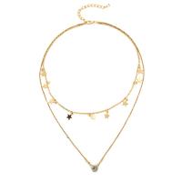 Zinc Alloy smykker halskæde, med 1.97 extender kæde, forgyldt, mode smykker & med rhinestone, flere farver til valg, 45cm,37cm, Solgt af PC