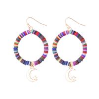 Polymer Clay Earring, with Tibetan Style, plated, fashion jewelry, more colors for choice, 35x65mm, Sold By Pair