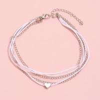 Tibetan Style Anklet, with Polyester, with 1.97 extender chain, plated, fashion jewelry & multilayer, Length:22 cm, Sold By PC