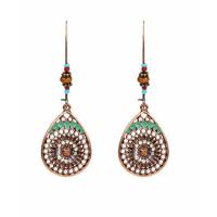 Tibetan Style Drop Earrings, with Seedbead, plated, fashion jewelry & different styles for choice & enamel & with rhinestone, Sold By Pair