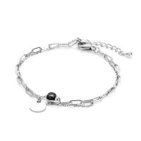 Stainless Steel Jewelry Bracelet with Plastic with 1.18Inch extender chain plated Double Layer & for woman Length Approx 6.5 Inch Sold By PC