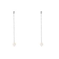 Freshwater Pearl Earrings, Stainless Steel, with Freshwater Pearl, stainless steel post pin, plated, for woman, more colors for choice, 62mm, Sold By Pair