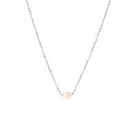 Natural Freshwater Pearl Necklace Stainless Steel with Freshwater Pearl with 1.97Inch extender chain plated for woman Length Approx 14.96 Inch Sold By PC