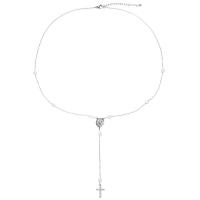 Natural Freshwater Pearl Necklace, Stainless Steel, with Freshwater Pearl, with 1.97Inch extender chain, Cross, plated, for woman, more colors for choice, 88mm, Length:Approx 17.72 Inch, Sold By PC