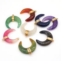 Gemstone Pendants Jewelry with Iron Moon gold color plated Unisex Sold By PC