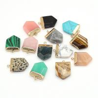Gemstone Pendants Jewelry Natural Stone with Brass arrowhead gold color plated & Unisex Sold By PC