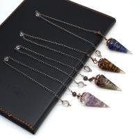Gemstone Pendulum with Copper Coated Iron & Natural Stone Conical plated Length 8.66 Inch Sold By PC