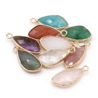 Gemstone Pendants Jewelry Natural Stone with Brass gold color plated & Unisex & faceted Sold By PC