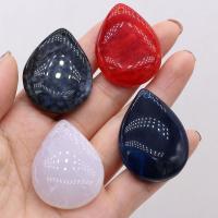 Agate Jewelry Pendants, Teardrop, Unisex, more colors for choice, 30x40mm, Sold By PC
