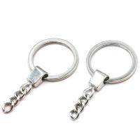 Iron Key Clasp Setting, silver color plated, DIY & different styles for choice, silver color, nickel, lead & cadmium free, 30mm, Sold By PC