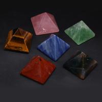Полудрагоценный камень Пирамида украшения, пирамида, различные материалы для выбора, Много цветов для выбора, 40mm, продается PC